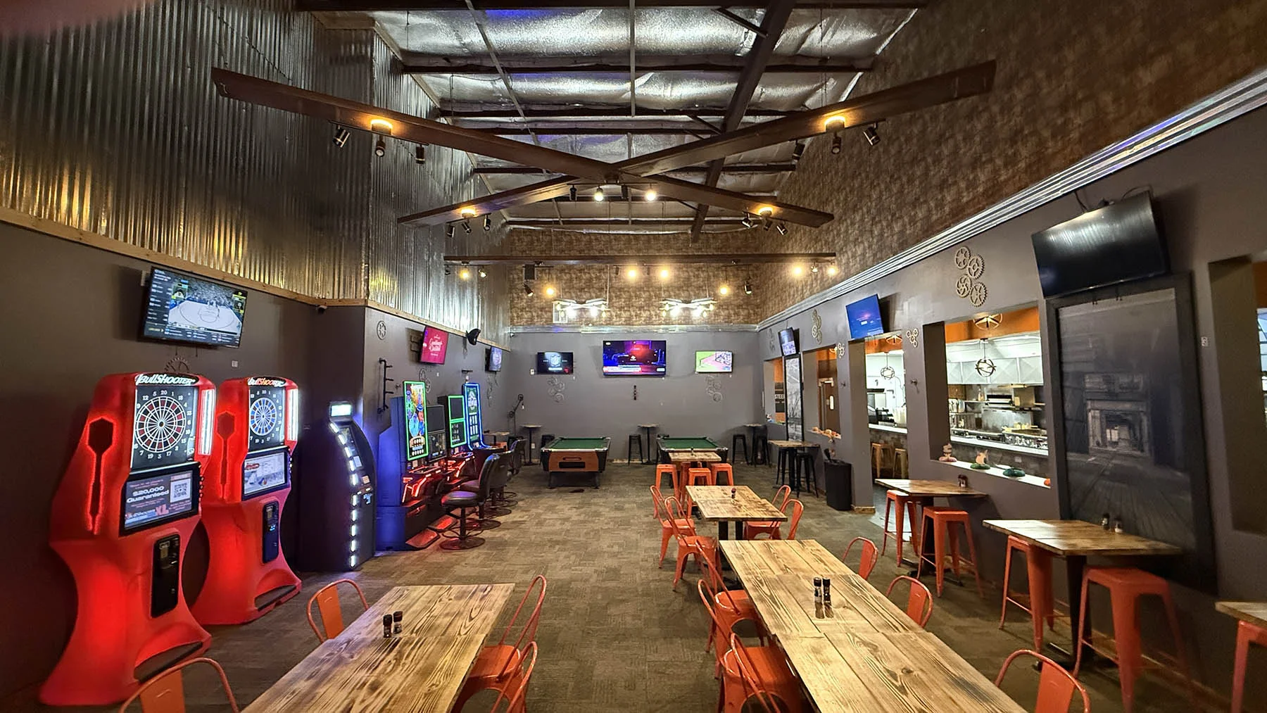 Steel House main event space with stage lighting